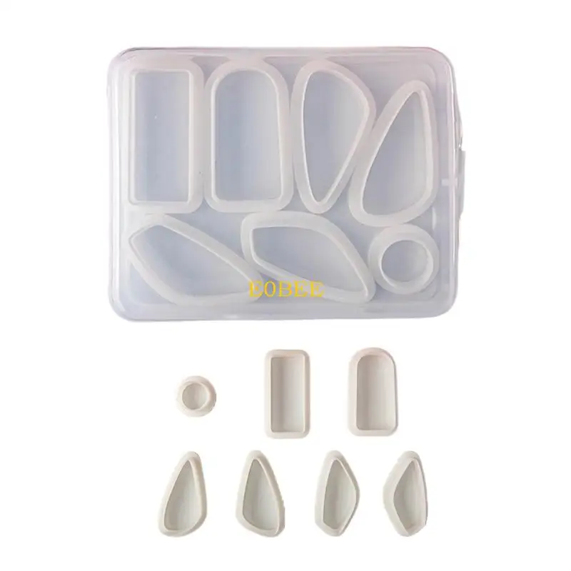 

E0BE 7 in 1 Geometric Ear Pendant Craft Mold Clay Earrings Hanging Ornament Sculpting
