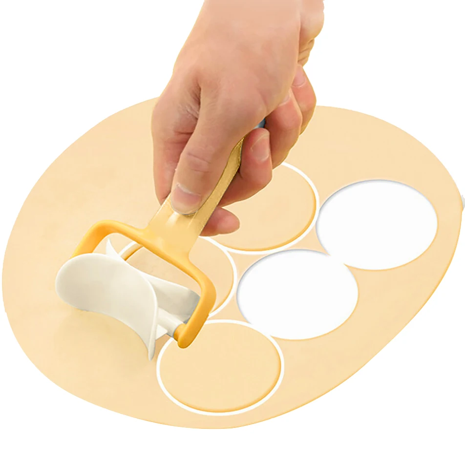 1PC 60g Silicone Rolling Pastry Cutter Circle Mold Plastic Spatula Round Cookie Biscuit Cutting Blade Dough Dumpling Make