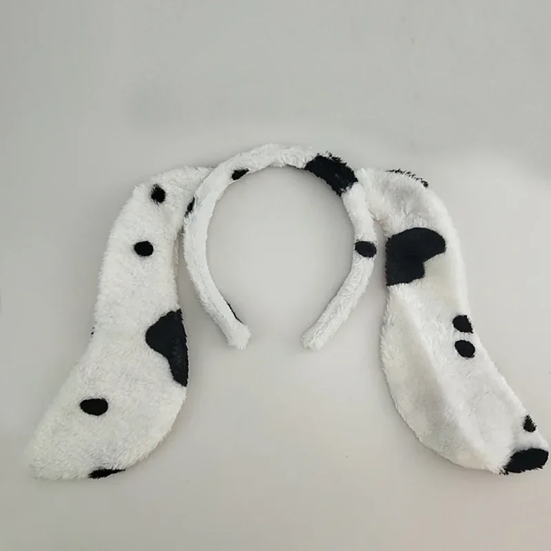 子供と大人のためのダルメシアンの犬の耳のヘッドバンド、尾のネクタイ、動物のヘアバンド、ハロウィーンの衣装、コスプレ、パーティー、誕生日プレゼント