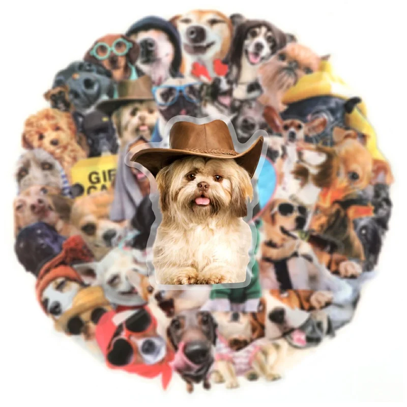 50PCS Kawaii Small Dog PET Sticker Aesthetic Hand Accounting Transparent DIY Children's Decoration Scrapbooking Supplies
