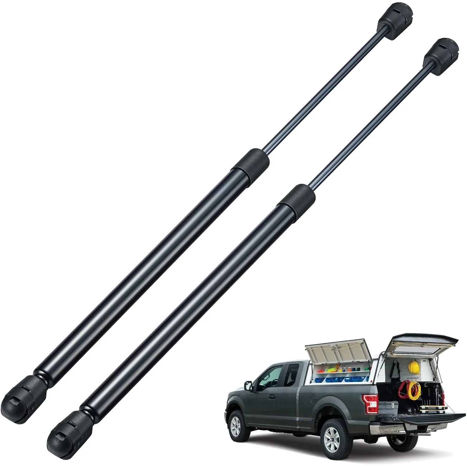 

OE C16-06867 2Pcs 10.8Inch to 17Inch Max 60LB Gas Struts For Camper Shell, Leer Topper, Weatherguard Tool Box