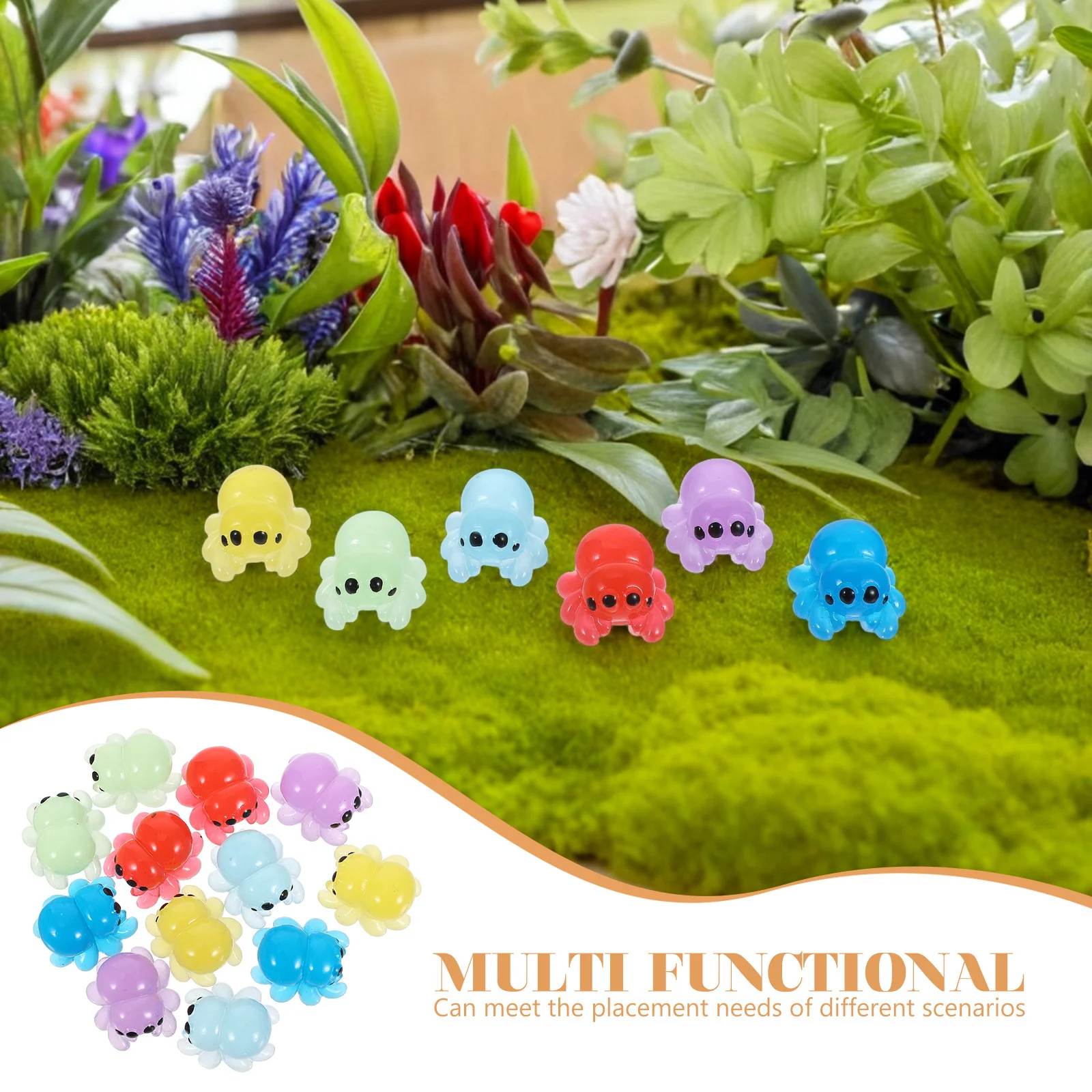 12個 暗闇で光るマイクロランドスケープスパイダー リアルな樹脂製ミニスパイダー クラフトプロジェクト用 テラリウム装飾 ハロウィン用