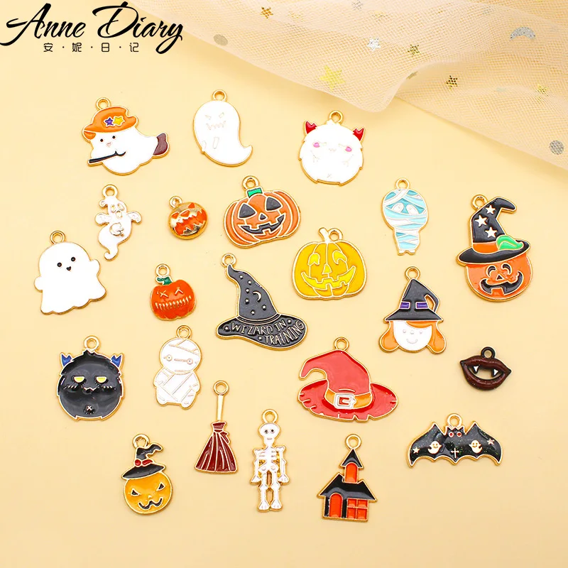 20 Pcs/lot Fashion Halloween Ghost Bat Pendant Making Accessories Charms For Women, Earrings/Necklace Handmade DIY Jewelry