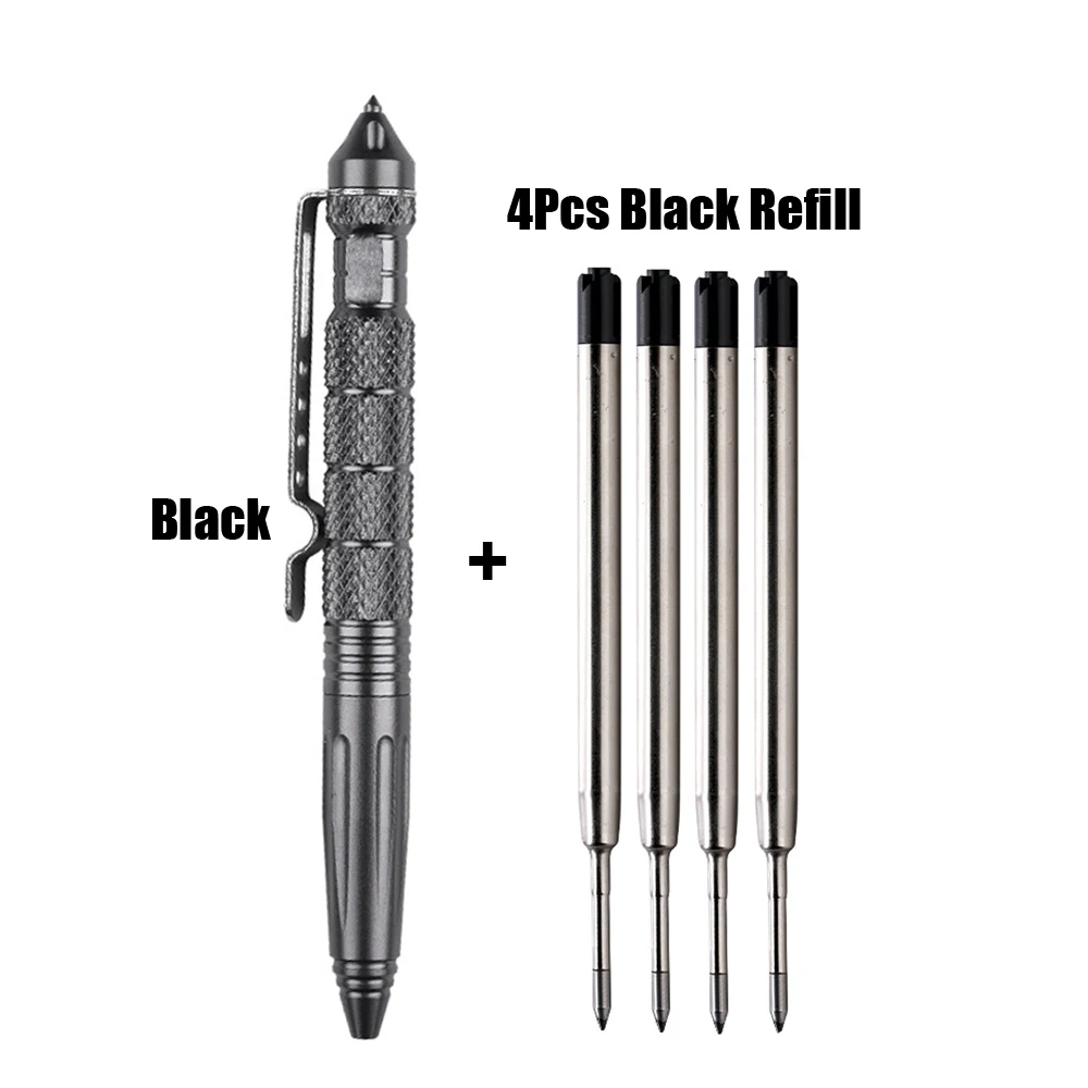 Hochwertiger Metallfarbener Taktischer Verteidigungsstift + Nachfüllset, Kugelschreiber für Schule, Studenten und Büro, Luxus-Geschenkstift – Detail 2