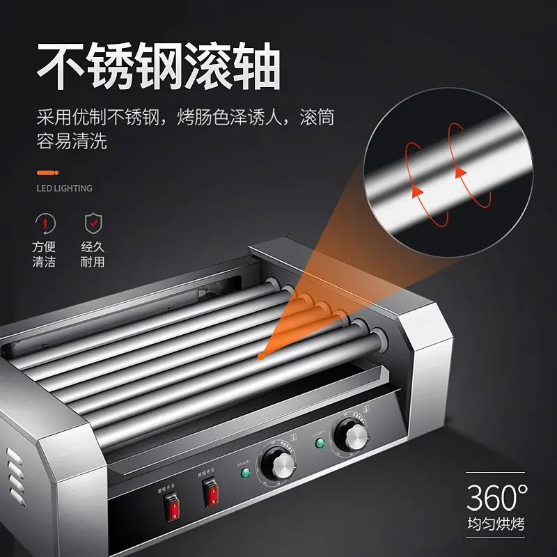 Máquina comercial de salsicha pequena, máquina de salsicha de presunto grelhado, temperatura constante automática de mesa