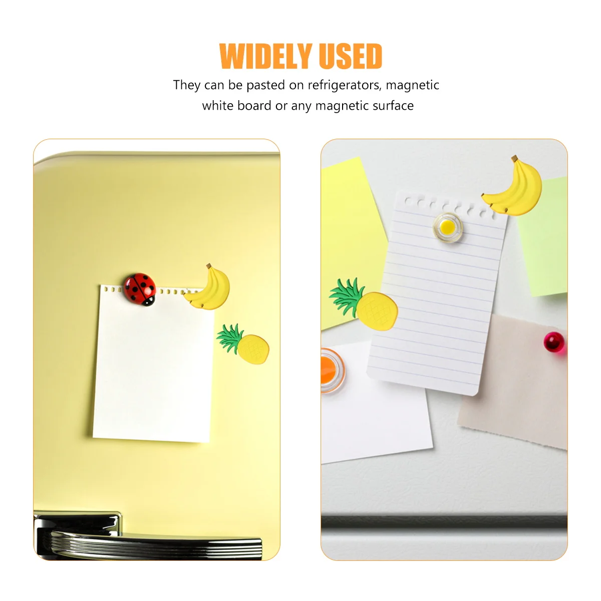 

10Pcs Fruit Rubber Magnets Kitchen Refrigerator Decoration Strong Adsorption Joyful Design Refrigerator Magnets