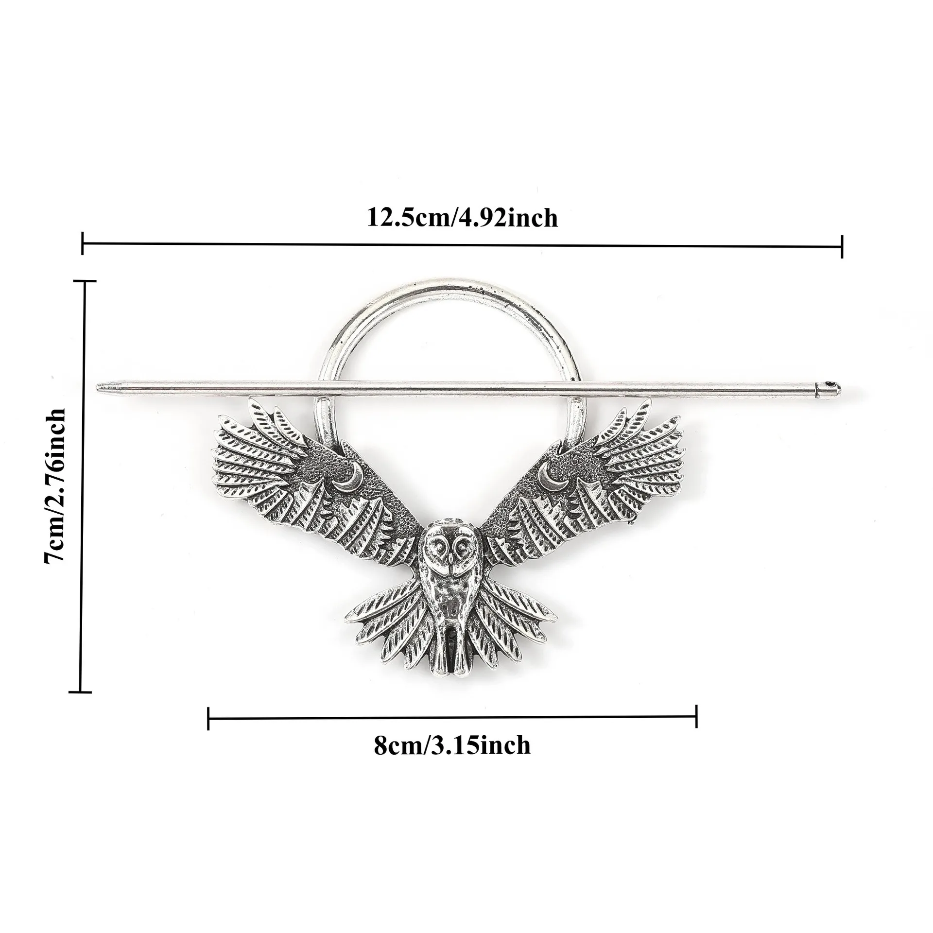 الرجعية البومة القمر مشبك شعر الأزياء مطابقة تصفيفة الشعر اكسسوارات المرأة تسريحات الشعر فايكنغ النمط النرويجي الملحقات