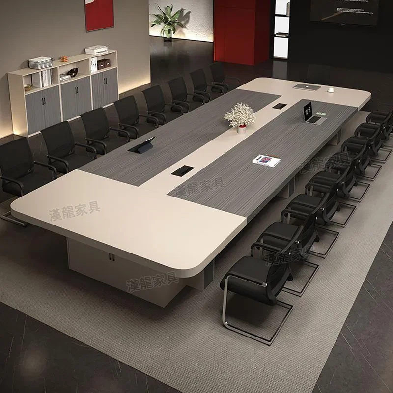 for Light Luxury Office Furniture Large Conference Table Long Simple Modern Strip Training Negotiation Rectangular Office