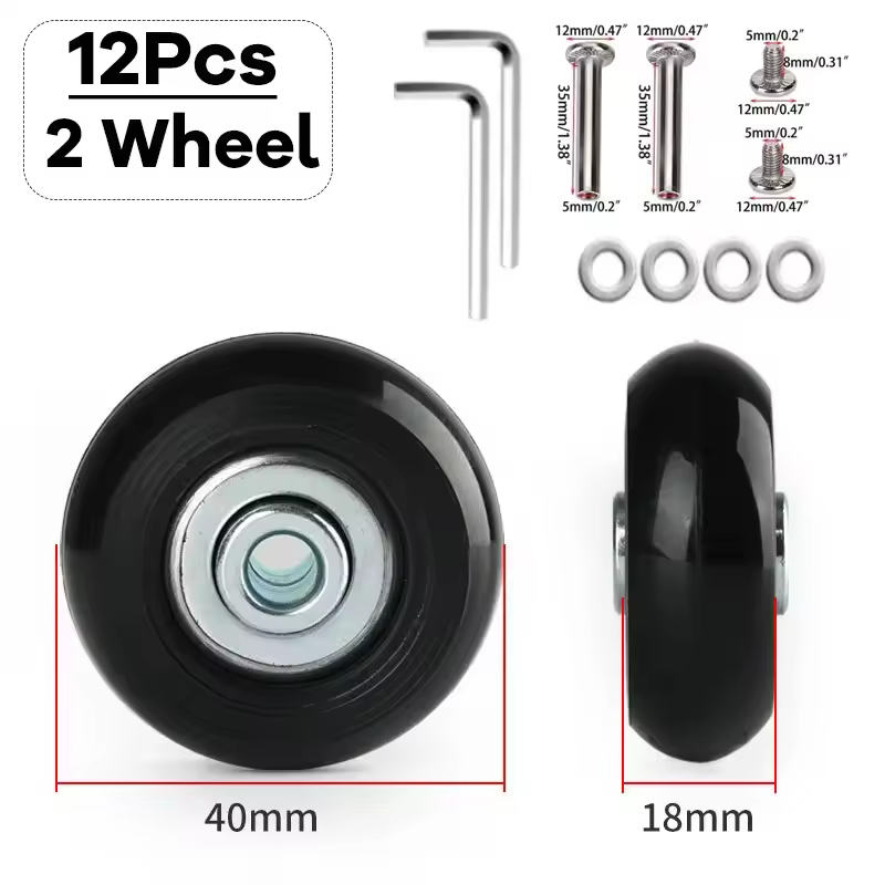 Silent Suitcase Wheels Rubber Trolley Luggage Casters High-Quality Durable Travel Bag Wheel Repair Accessories for Quiet Rolling - Image 11