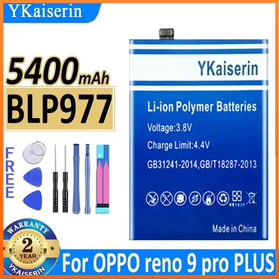 

YKaiserin BLP977 5400mAh Battery for Oppo Reno 9 Pro Plus Reno9 Pro+ Mobile Phone Batterie Bateria Warranty 2 Years Track Code