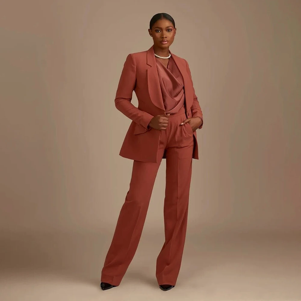 

Customzied Women's Suits 2 Piece Jacket Pants Sets Formal One-Button Slim Fit Female Clothing High Quality Outfits 2026