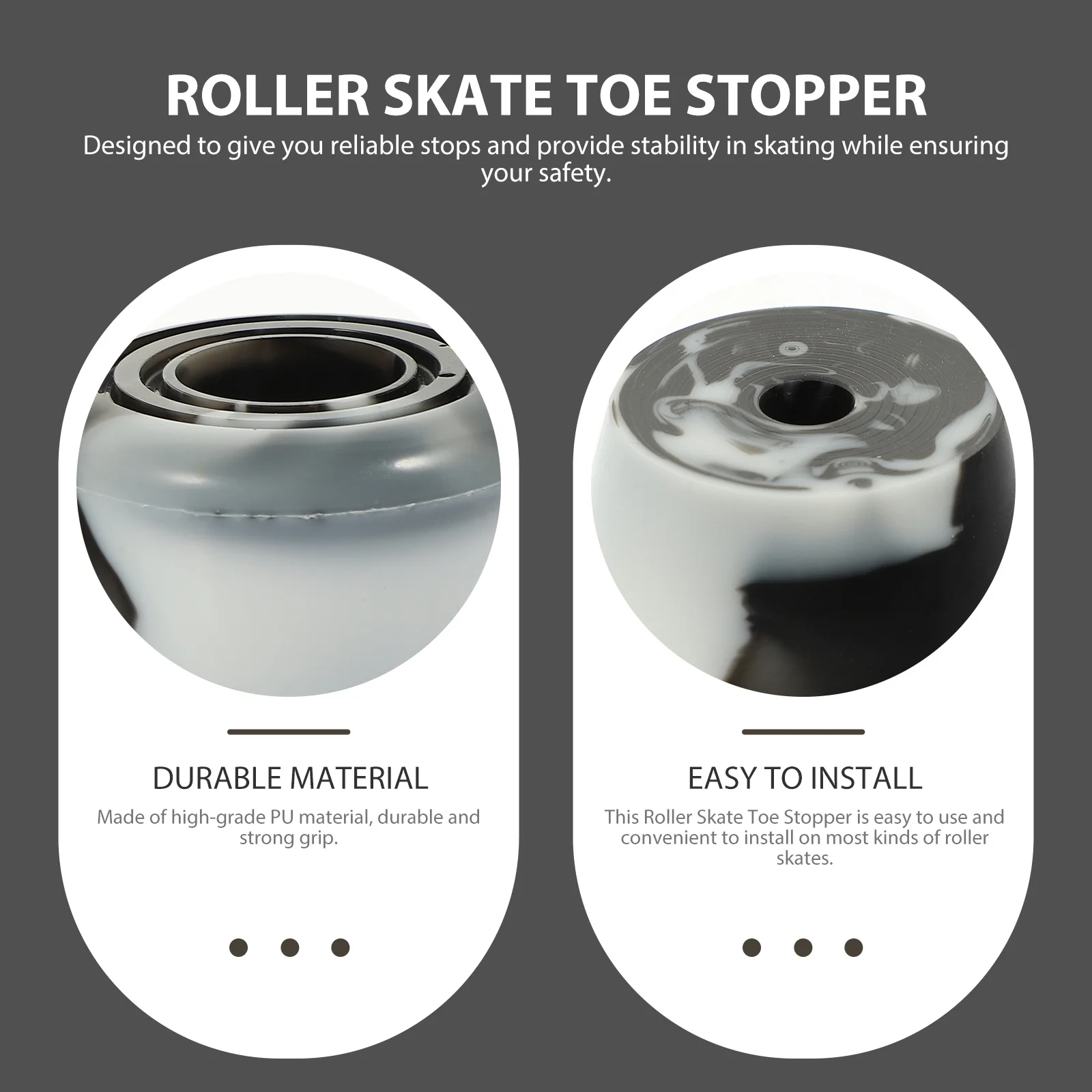 

1Set Roller Skate Toe Stopper Strong Grip Wear-Resistant Skate Brakes Adjustable Height for Double Row Roller Skates Replacement