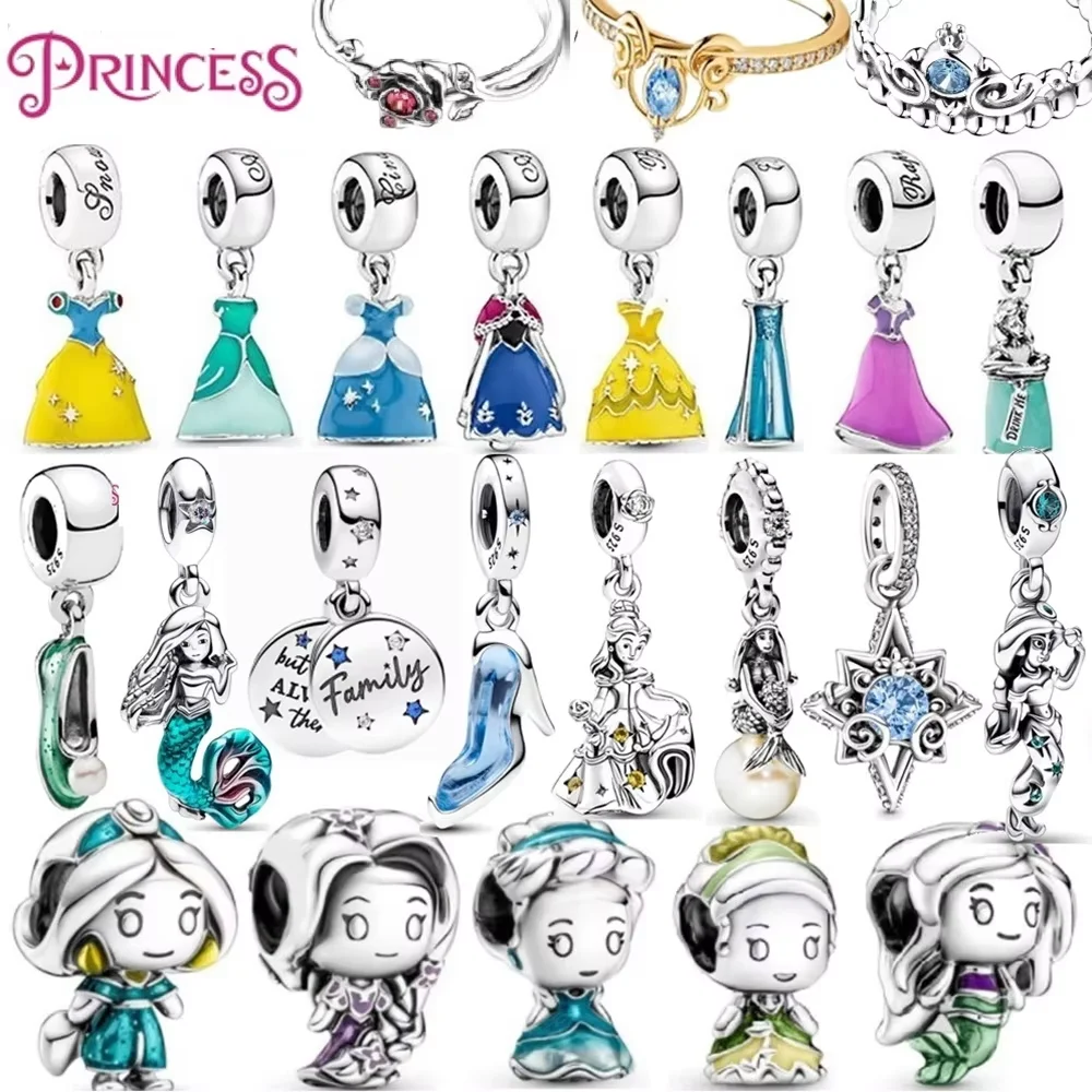 MINISO Princess Series Charms Bead Fit سوار أصلي DIY مجوهرات هدايا 100% S925 فضي