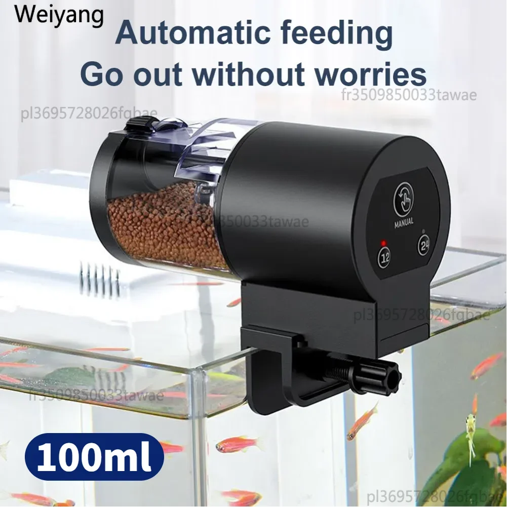 Distributeur automatique de nourriture pour poissons, minuterie, étanche IP66, distributeur automatique de nourriture pour aquarium, 100 ml, pour poissons et tortues
