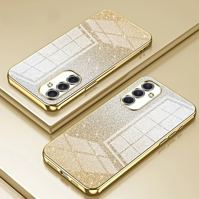 Fashion Glitter Plating Case For Samsung Galaxy S25 FE Plus Ultra Edge A17 07 56 A55 36 35 26 25 16 15 06 A05/S Shockproof Cover