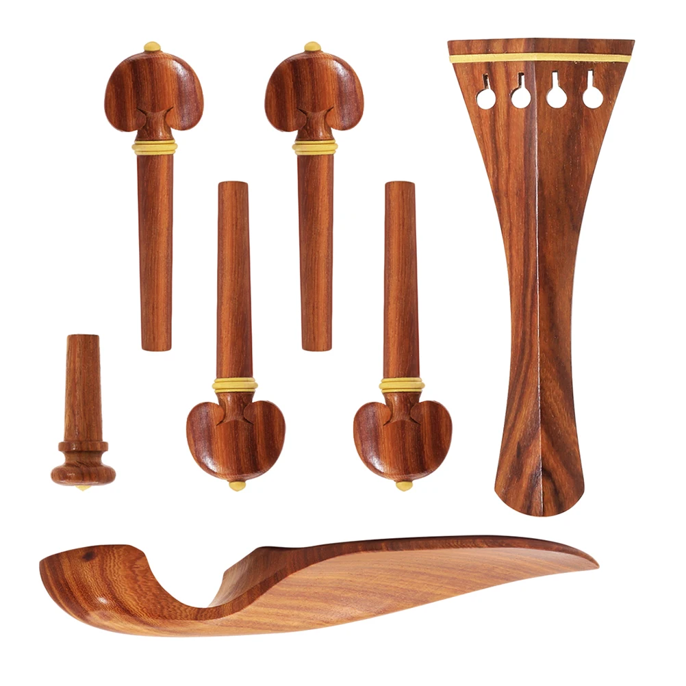 

1 set 1 Set 4/4 Violin Spare Parts Kit Chinrest Tailpiece Peg Endpin Jujube Wood Elegant Design Comfortable Durable Fittings