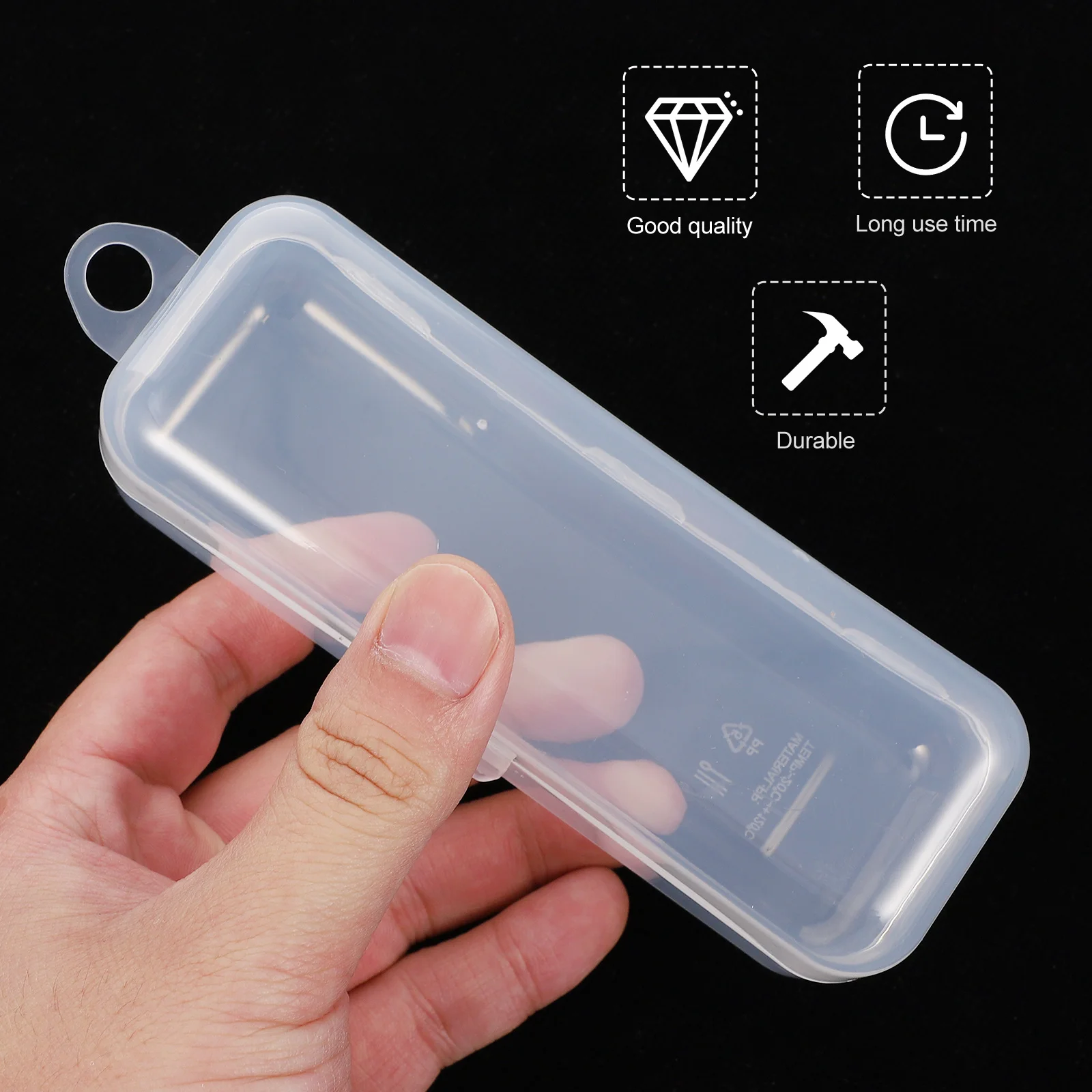 

6pcs Pacifier Box Spoon Fork Storage Container Food Grade Pp Dustproof Holder For Transparent Case Cover