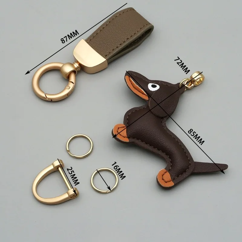 Logo personalizzato Simpatico cane con salsiccia Portachiavi Laser Nome personalizzato Numero Portachiavi in pelle Anello Corda Portachiavi per auto Uomo Donna