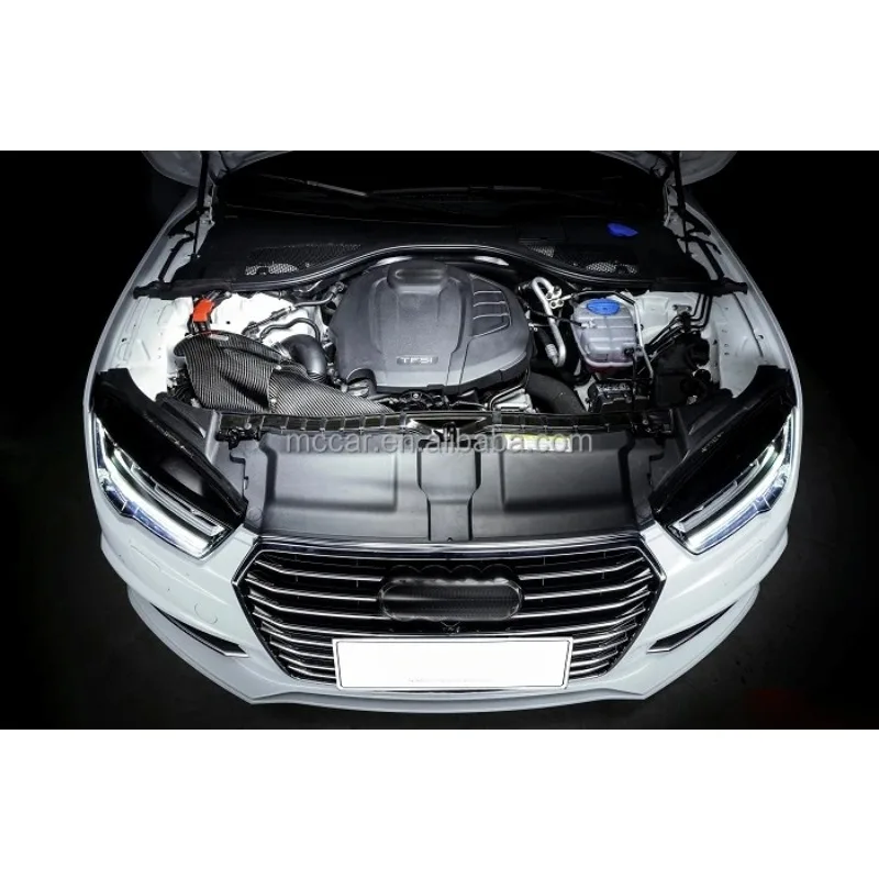 Faster Response Real Dry Carbon Air Intake Manifold For Audi A6 A7 1.8T 2.0T 2016-18 Racing Version Cold Air Intake System