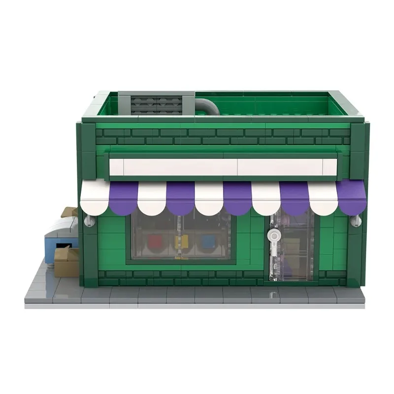 Gobricks MOC Simpsoned Springfield Baseball Card Shop Modular Bricks Model Baseball Card Shop Modular Building Blocks Toys Gift