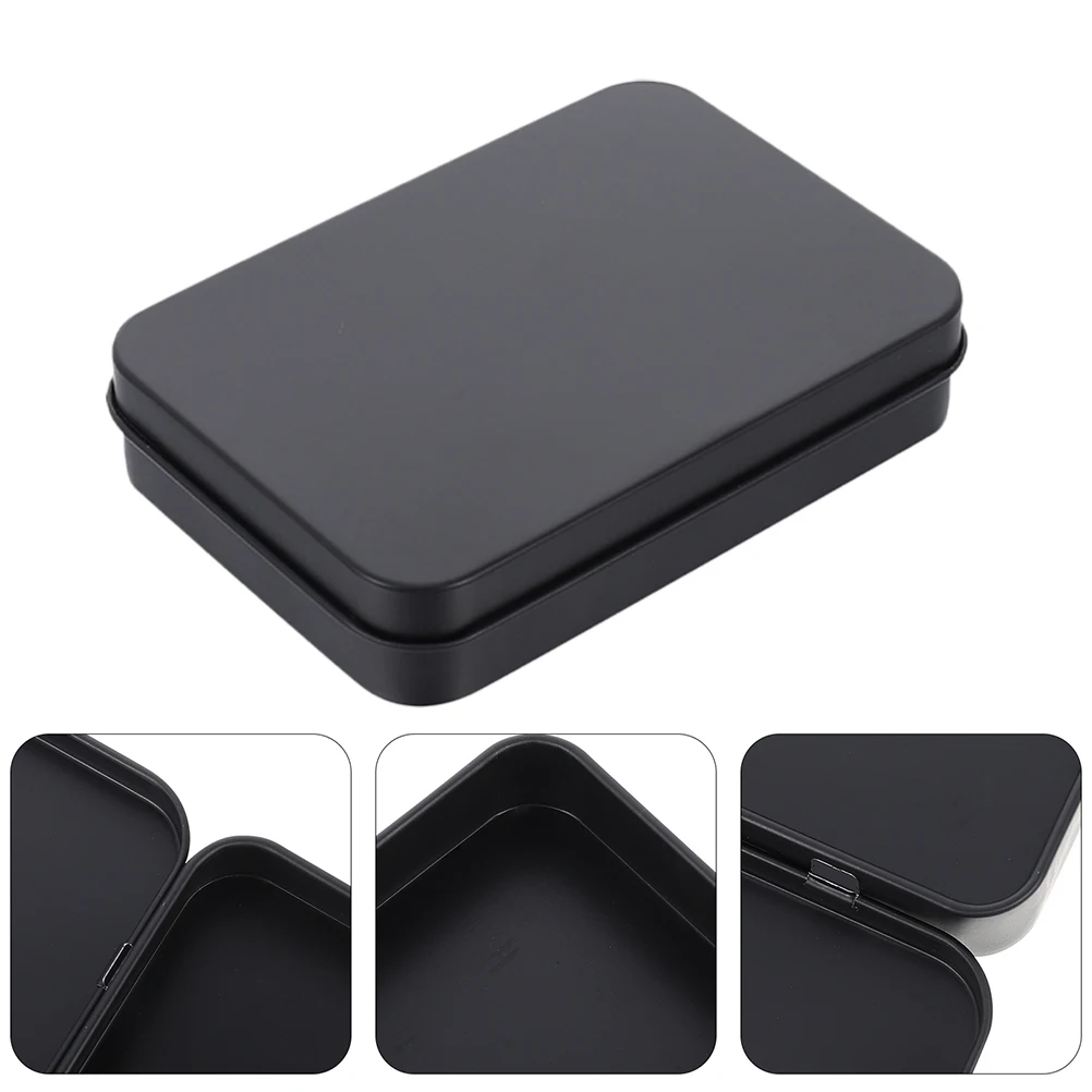 

2pcs Playing Card Tin Box Metal Storage Case Game Cards Rectangular Iron Holder Organize Small Items Desk Accessories
