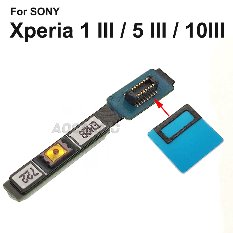 Aocarmo For Sony Xperia 1 5 10 III X1iii X5iii X10iii Mark3 Power On/Off Switch Fingerprint Button Touch ID Flex Cable image 6