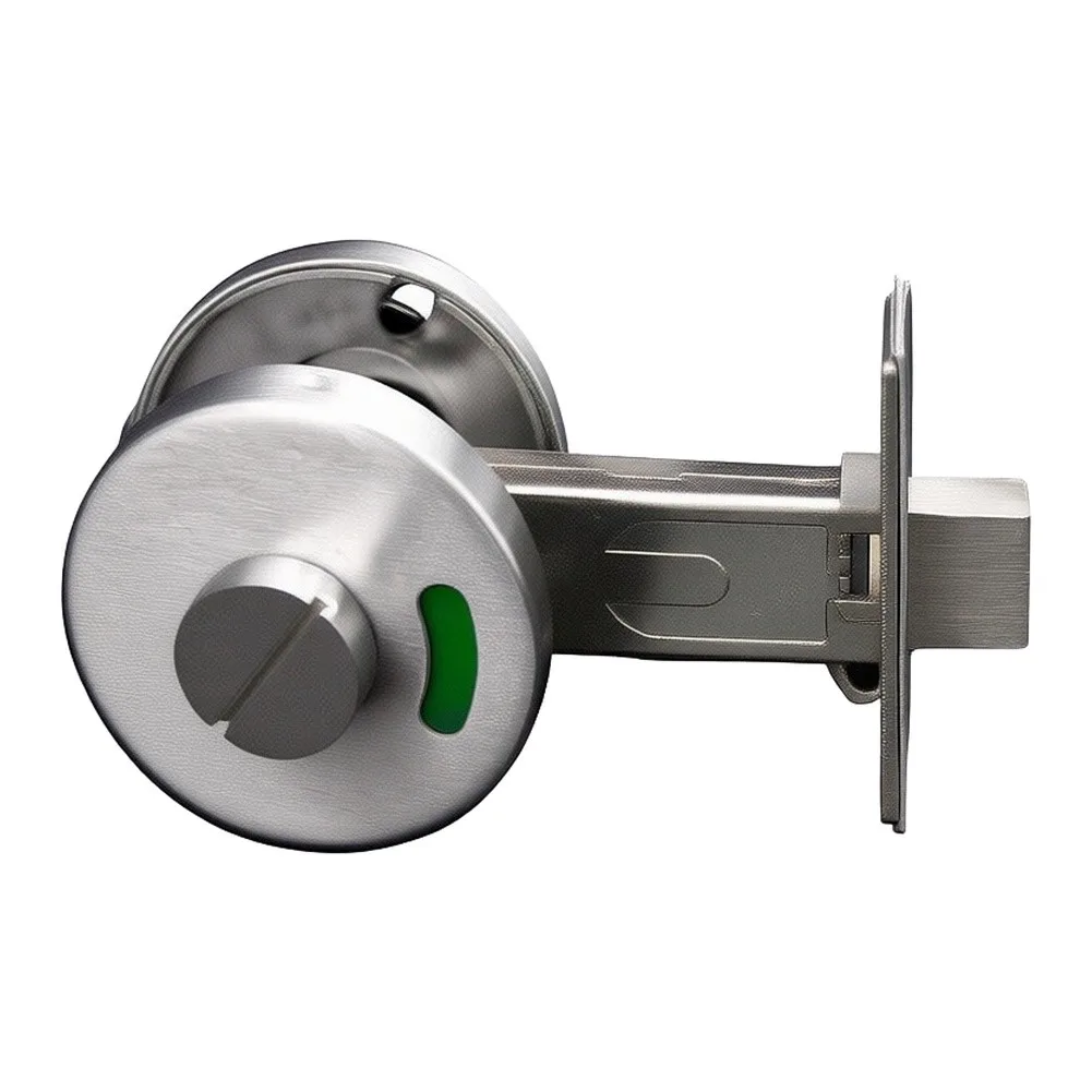 Stainless Steel Privacy Bolt Lock for Public For Restroom Partition Doors Featuring Clear Red Green Visual Occupancy Indication