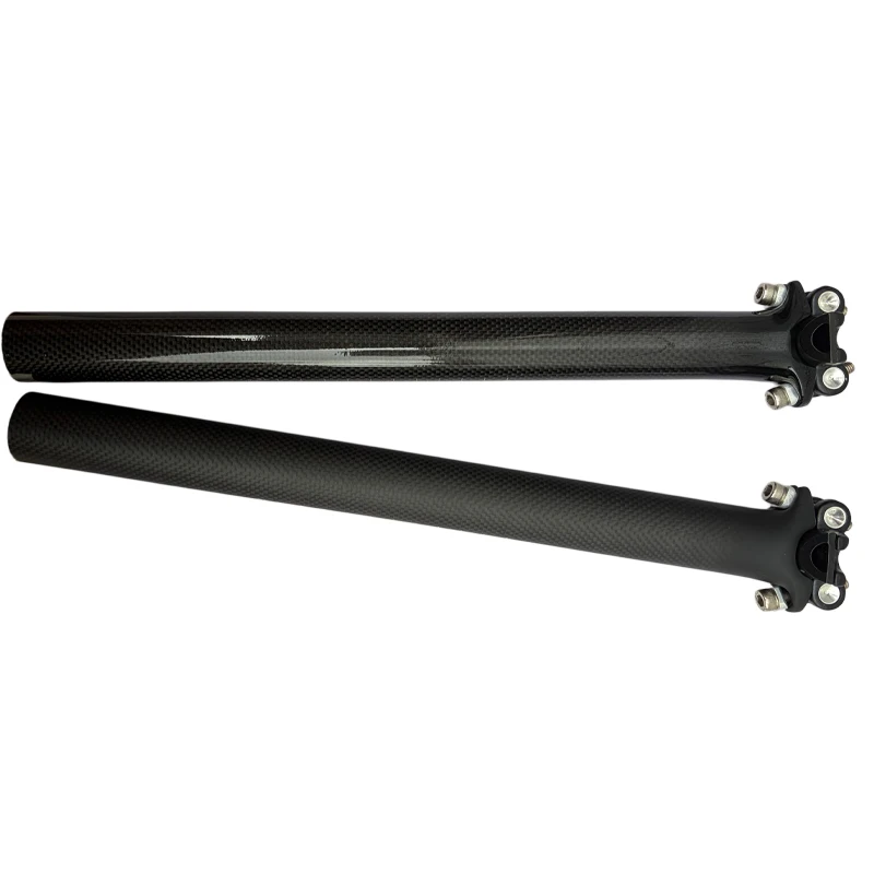 3K Carbonfaser Fahrrad-Sattelstütze 27,2/30,8/31,6mm 350/400mm Leichtgewicht MTB Rennrad Sattelstütze Matt Glänzend – Detail 8