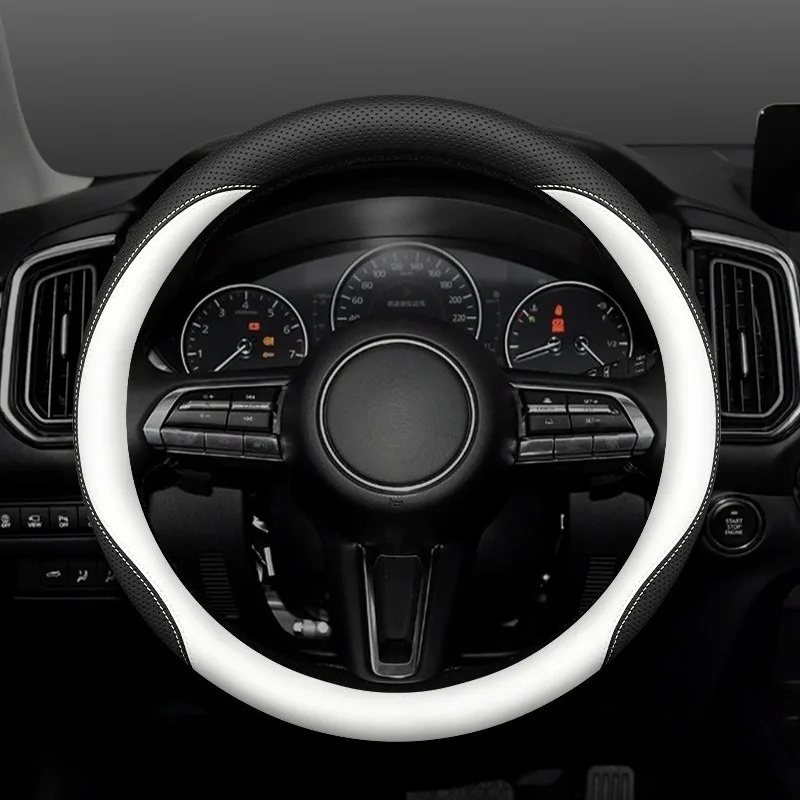 Nappa Leather Steering Wheel Cover Suitable for Mazda3 Atenza CX5 CX4 CX8 CX30 CX50 EZ6 Mazda Accessories Anti Slip Handle Cover - Image 4