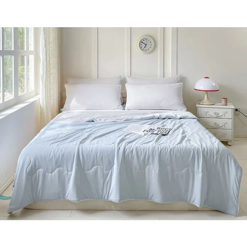 

Summer Cooling Blanket Cold Effect Conditioning Quilt Double Skin-Friendly Cooler Quilt Breathable Solid Color Blanket 200*230cm