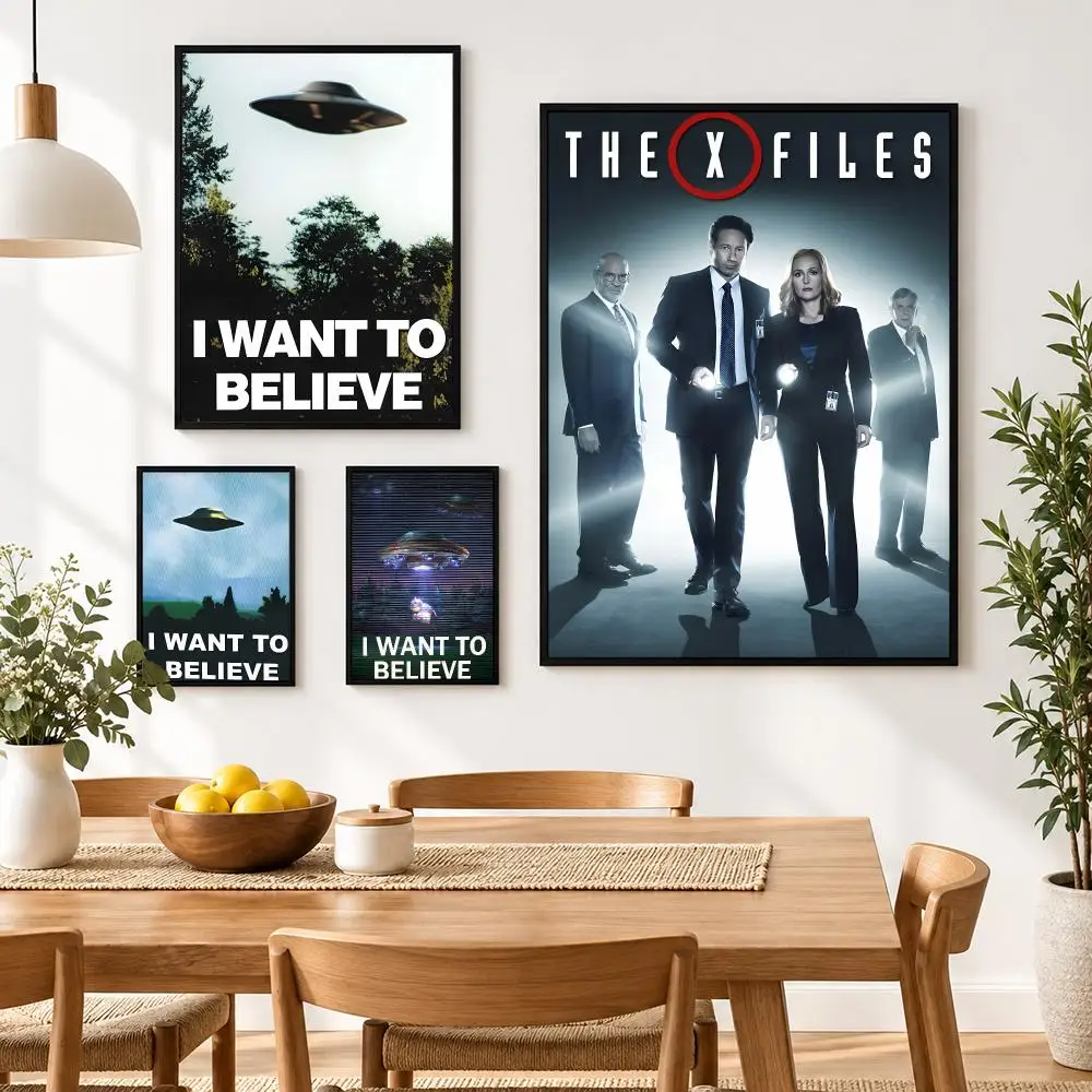 I WANT TO BELIEVE The X Files Art Poster Waterproof HD Modern Peel And Stick Wall Decor Living Room Dorm Garage