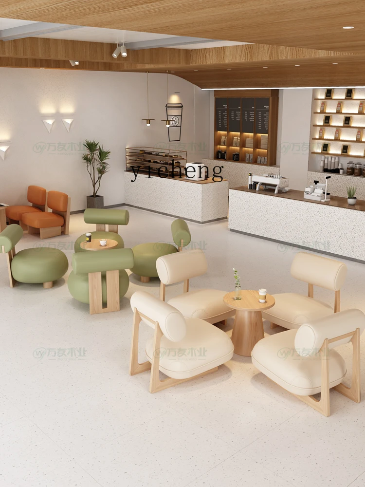 ZK Coffee Shop Milk Tea Shop Table and Chair Dessert Simple Leisure Sofa Rest Area Chair