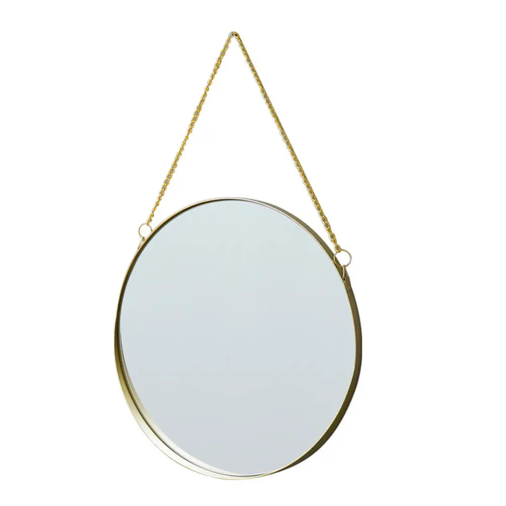 

Настенное круглое зеркало в скандинавском стиле для ванной комнаты, декоративное, без сверления, металлическое, для макияжа, настенный декор, украшение для дома
