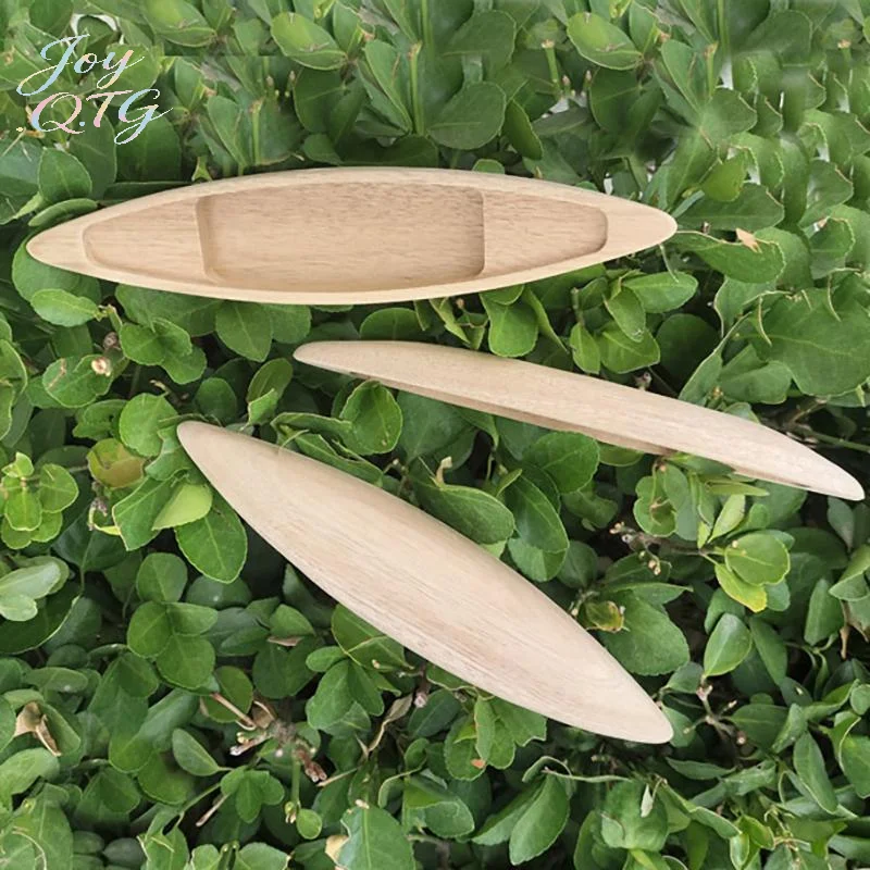 Hot 1PC Ocean Landscape Wooden Boat Model Mini Canoe Vintage Decor Fishing Boat Decor Handcrafts Miniatures Boat Model Ornaments