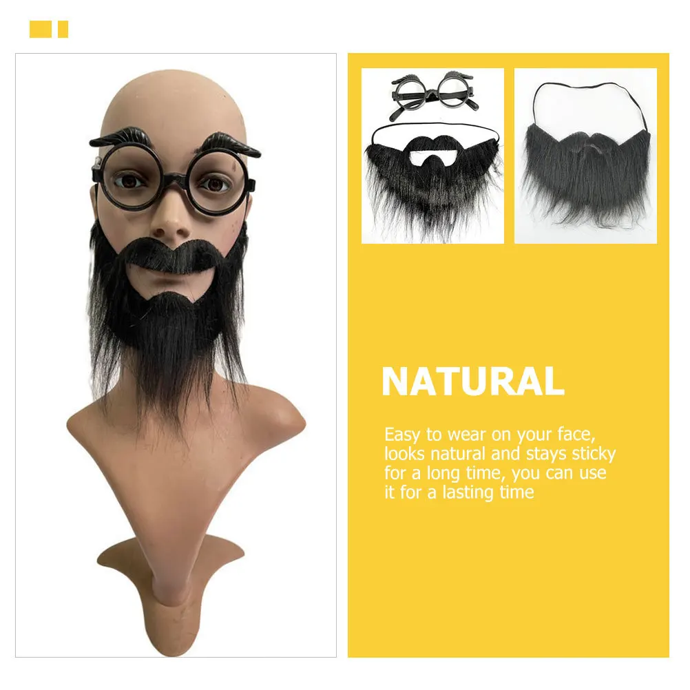 مجموعتان من نظارات اللحية المزيفة، أزياء تنكرية لتزيين الحفلات، ملحقات ممتعة لمسرح عيد الميلاد والهالوين #4