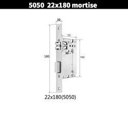 5050 mortise lock body 22x180