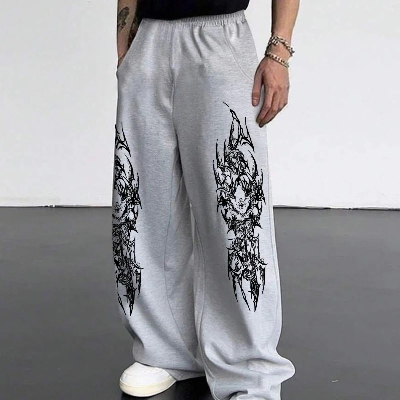 

Осенне-зимние мужские свободные готические темные повседневные спортивные брюки на открытом воздухе, первый выбор для кампуса, модные одинаковые