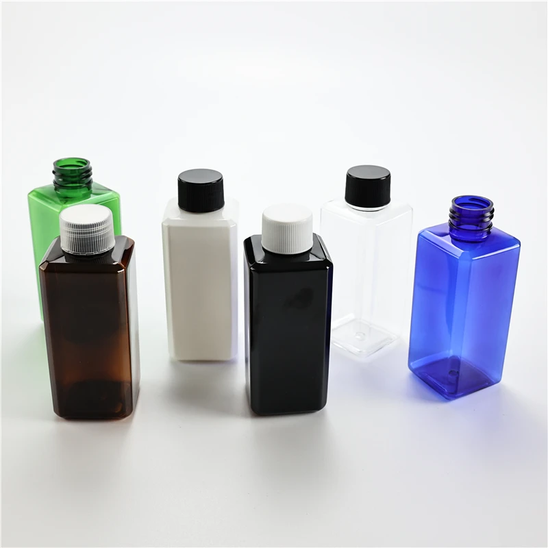 

Multicolor 150ML X 40 Empty Square Plastic Bottle With Screw Cap For Cosmetic Toner Hydrosol Cleaning Oil Bottle With Screw Lid