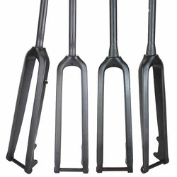 Carbon MTB Bike Thru Axle Fork ​Mountain Cycling Front Fork Fiber Rigid Bicycle Fork ​Wheel 26er 27.5er 29er 1-1/8 to 1-1/2