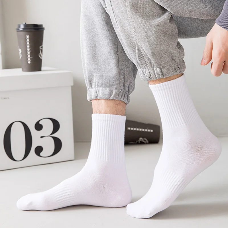 5 Pairs Men Athletic Socks New Style Cotton Sock Men Soft Breathable Sports Long socks Summer Winter for Male Socks