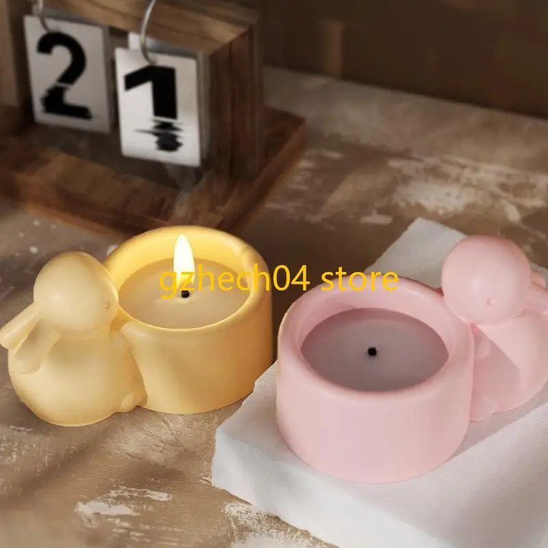 D55D Rabbit Cup Mold Eggs Holder Molds Silicone Texture Perfect for Handmade