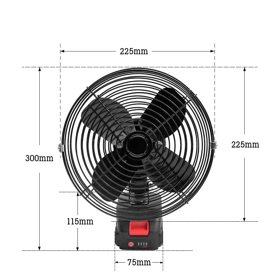 21V Cordless Rechargeable Electric Fan Outdoor Lithium-Ion Electric Fan Portable Makita Interface Camping Shenqi