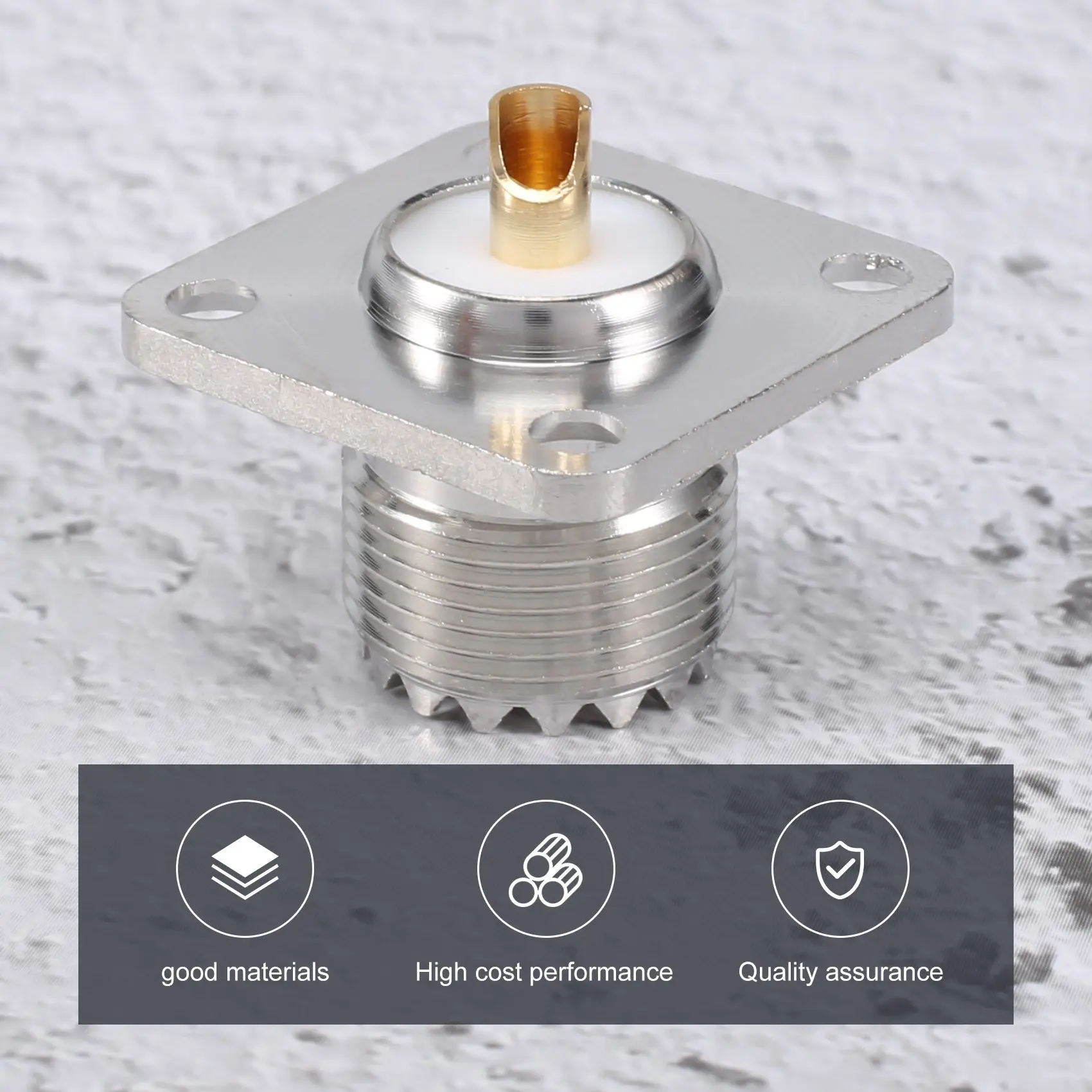 A62X UHF Женский SO239 Фланец для крепления на панели шасси Монтаж на палубе Чашка для припоя RF Разъем