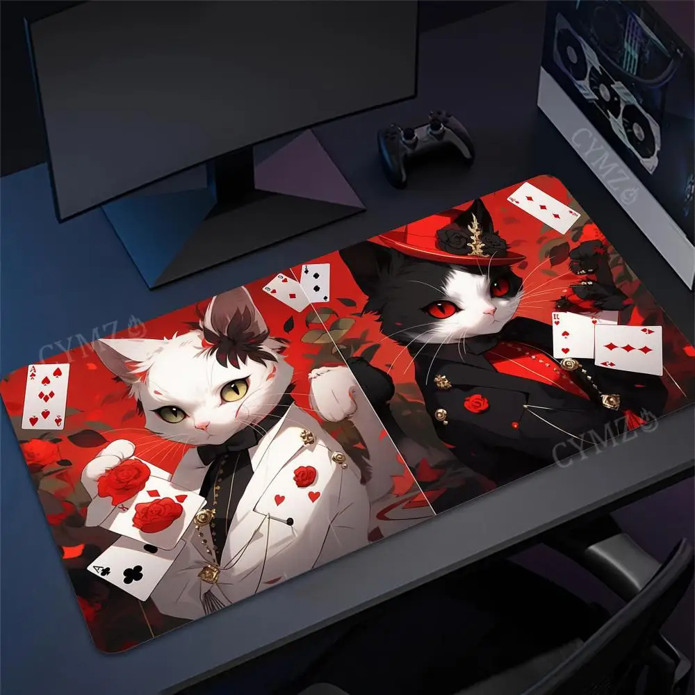 Poker Karte Katze Design Mauspad Schreibtisch Matte Gaming Matten Gummi Anti-Rutsch Langlebig PC Zubehör Tastatur Mauspads Maus Pad Teppich