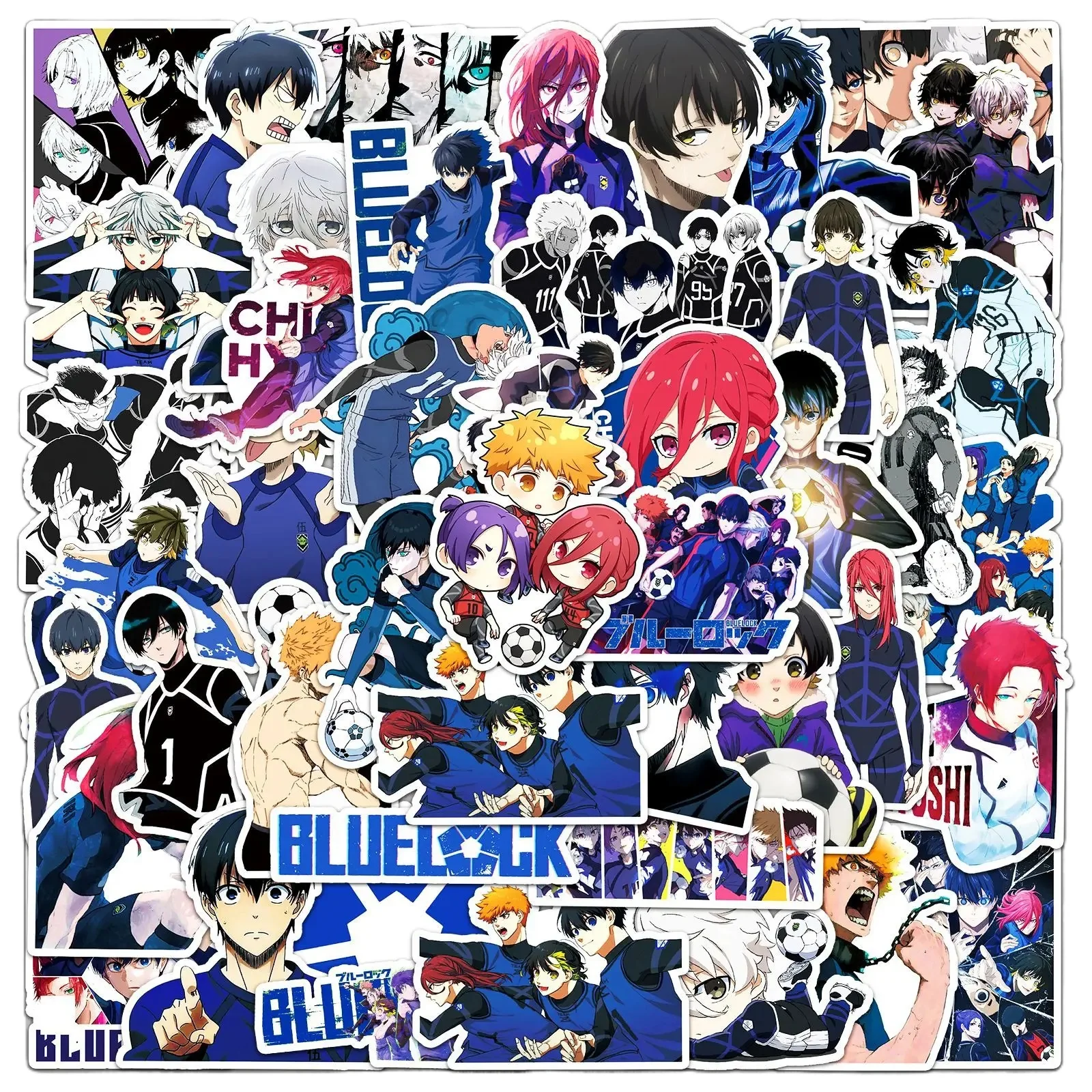 50 قطعة/الحقيبة الأزرق قفل Isagi Yoichi Chigiri Hyoma أنيمي مانغا ملصقات الكرتون رسم الكتابة على الجدران خربش الزينة #1