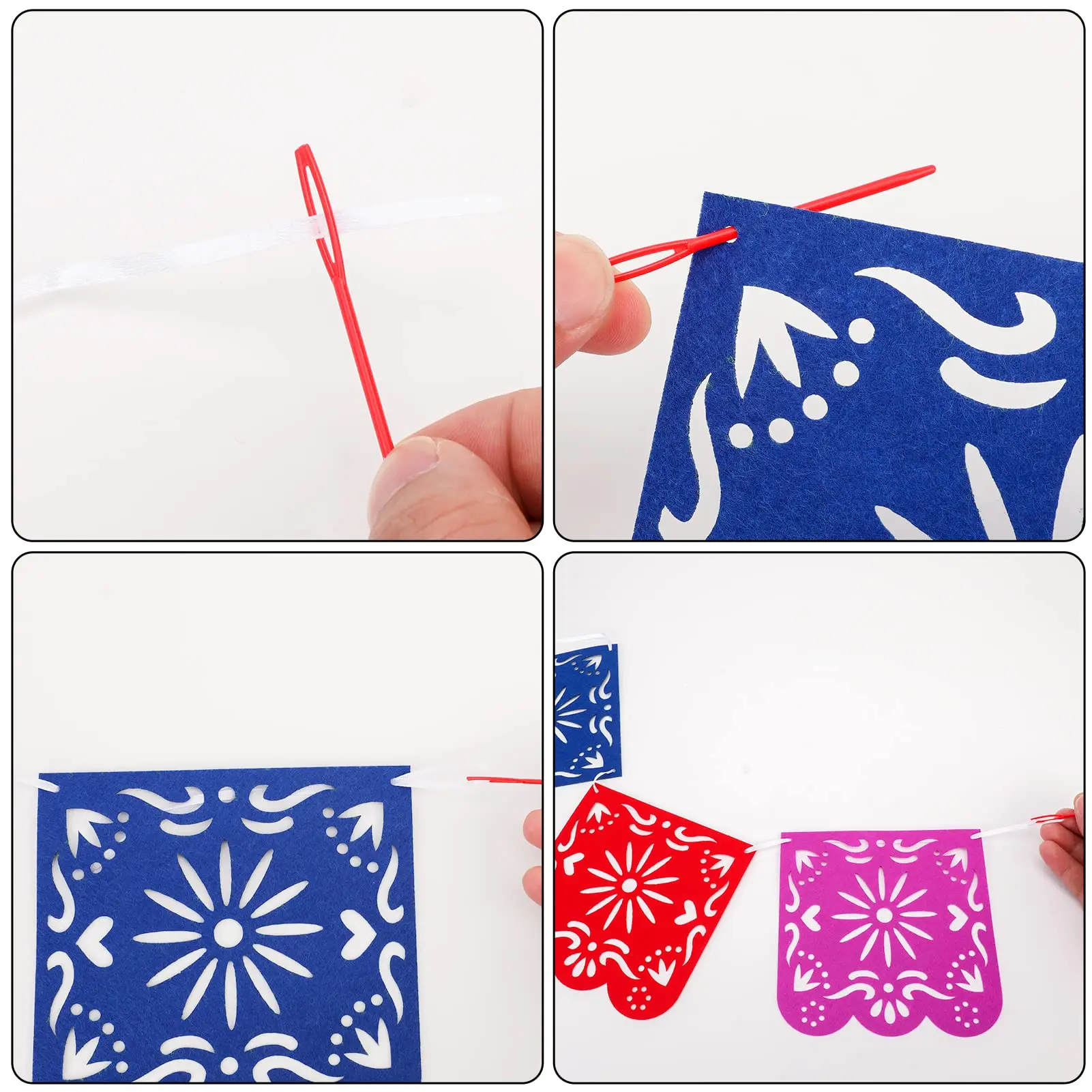 1/4 Stück Mexikanische Fiesta-Party-Dekorationsbanner - Cinco De Mayo, Tag der Toten Papel Picado, für festliche Wanddekoration. – Detail 3