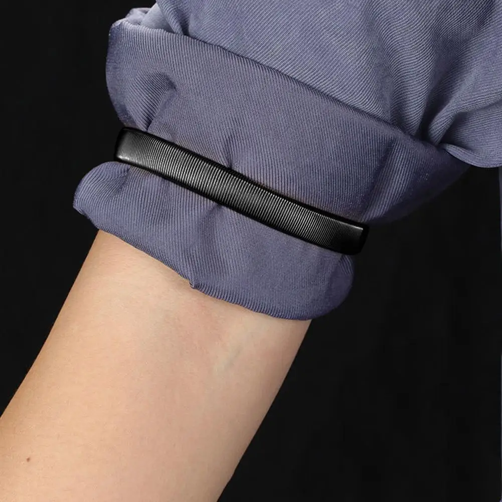 

2pcs/pair Anti-Slip Elastic Shirt Sleeve Holders Metal Armbands Band Stretch Garters for Women Men W7D7