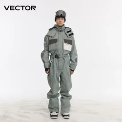 Thick Men Women One-Piece Ski Jumpsuit Outdoor Sports Snowboard Jacket Warm Jump Suit Waterproof Winter Clothes Overalls Hooded