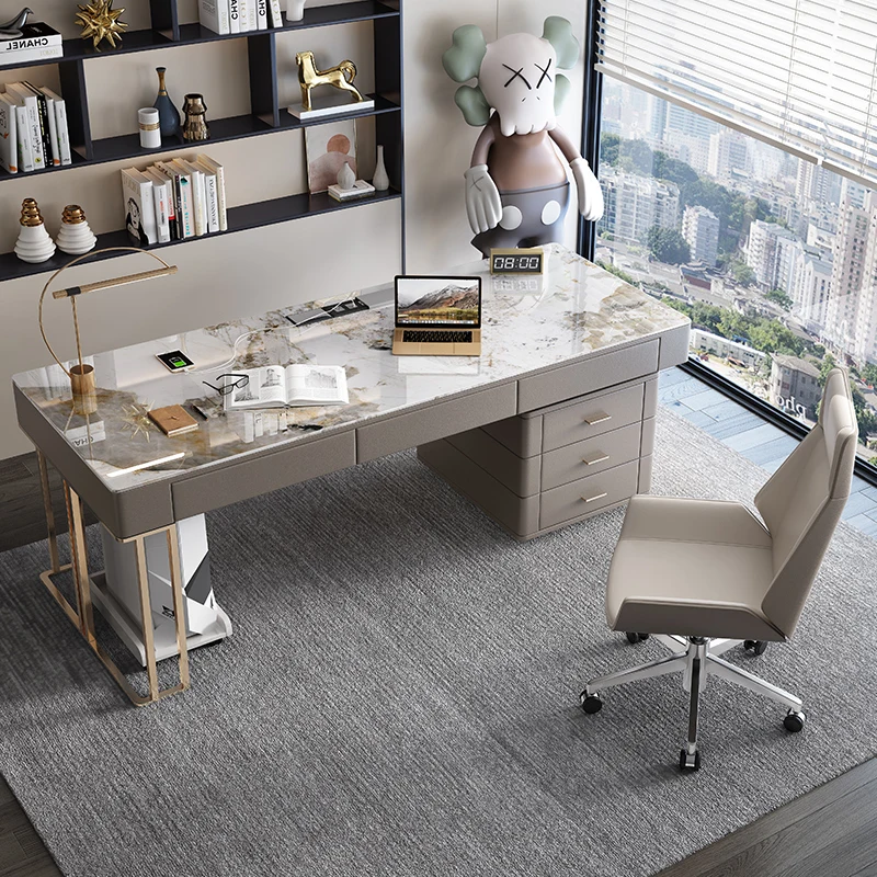 

Современный офисный стол из каменной плиты, escritorios deestinal, игровой элитный дизайн, компьютерные столы, интерьерная роскошная мебель