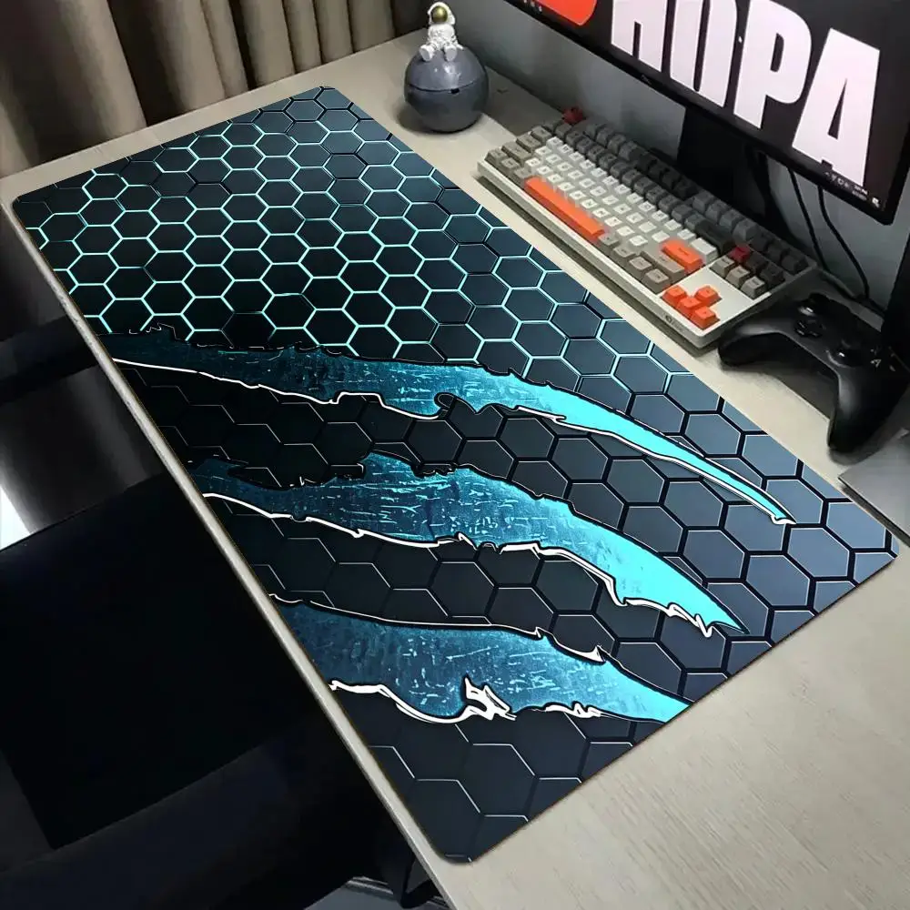 Cool blue claw marks Mouse Pad Desk Mat with Stitched Edge XXL Mousepads Rubber Anti-slip Gamer Keyboard Rug Gaming Mats Mauspad